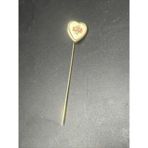 Coquette Retro Hat Pin‎ Porcelain Heart Roses